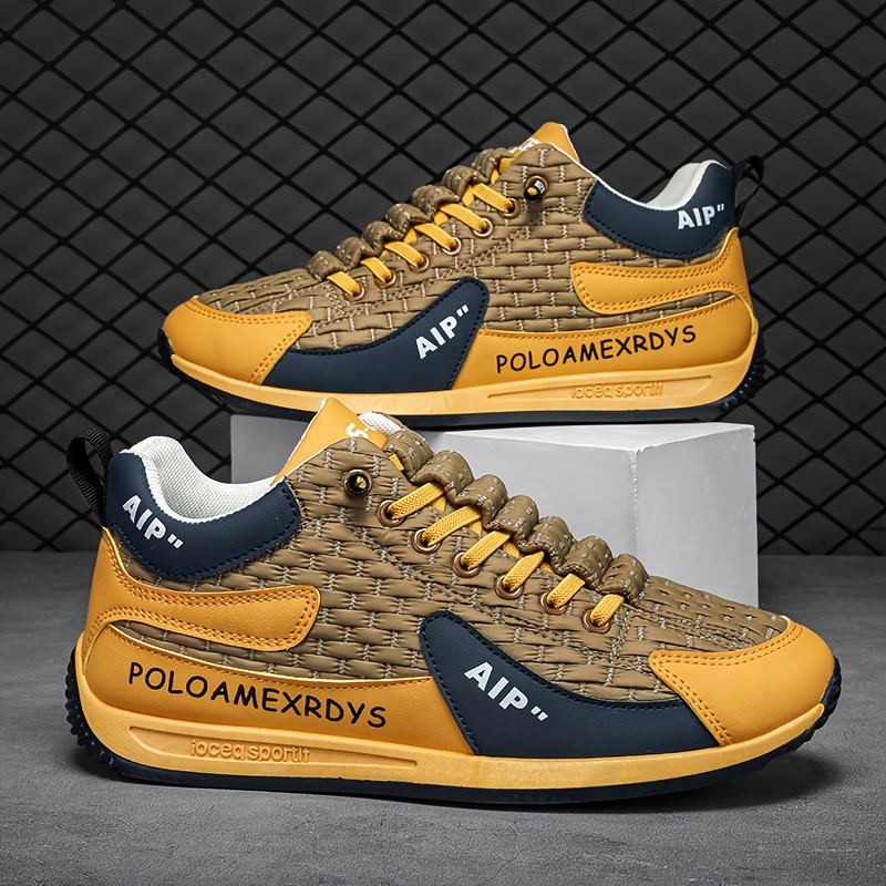 chaussures de sport casual pour hommes 2024 nouvelle tendance de style de rue géométrique, hauteur mi haute, bout rond, lacets, doublure en tissu, semelle en eva, semelle en pvc, upper en pu, pour usage quotidien et en plein air chaussures de sport casual pour hommes 2024 nouvelle tendance de style de rue géométrique, hauteur mi haute, bout rond, lacets, doublure en tissu, semelle en eva, semelle en pvc, upper en pu, pour usage quotidien et en plein air