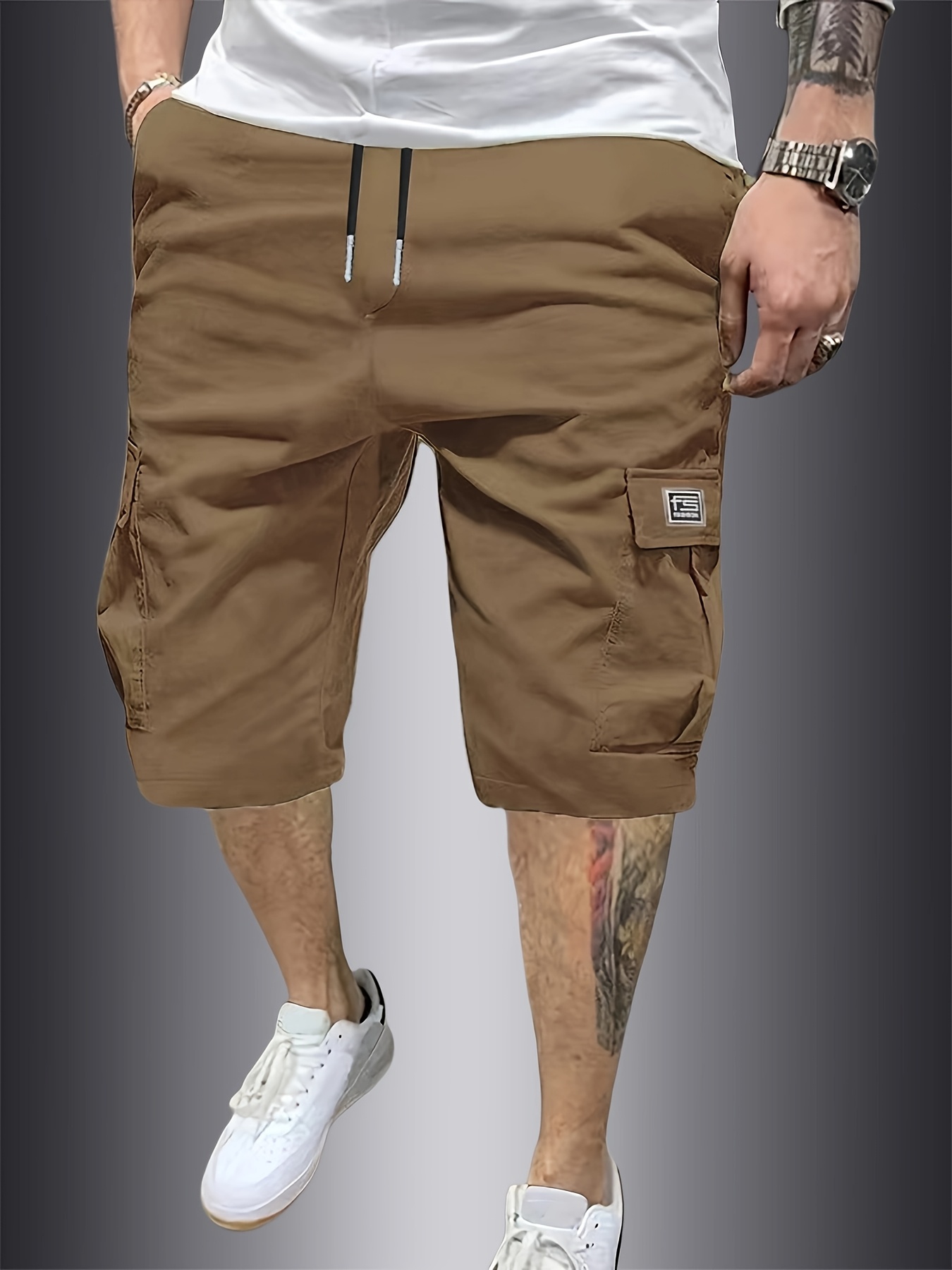 nouveau short de travail cargo transfrontalier pour homme avec plusieurs poches, short de randonnée décontracté et à la mode pour l'extérieur pour homme nouveau short de travail cargo transfrontalier pour homme avec plusieurs poches, short de randonnée décontracté et à la mode pour l'extérieur pour homme