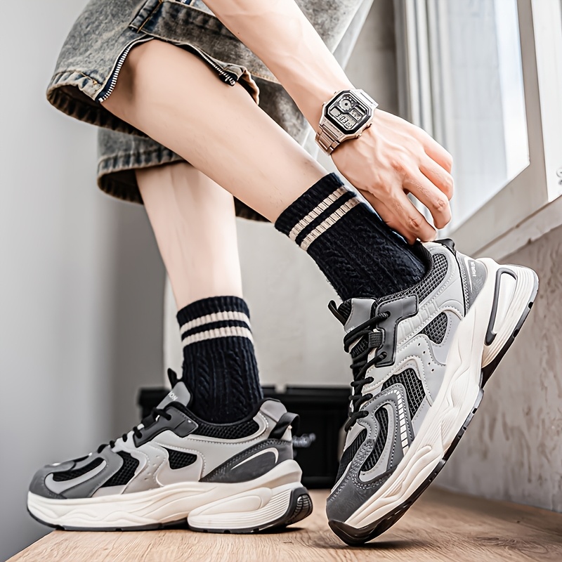chaussures de course homme légères et résistantes à la route baskets basses respirantes avec soutien cussonné, semelle antidérapante & support de voûte plantaire, idéales pour entraînement, randonnée ou tenue décontractée dessus en pu/tissu & semelle intérieure eva (gris/noir) chaussures de course homme légères et résistantes à la route baskets basses respirantes avec soutien cussonné, semelle antidérapante & support de voûte plantaire, idéales pour entraînement, randonnée ou tenue décontractée dessus en pu/tissu & semelle intérieure eva (gris/noir)
