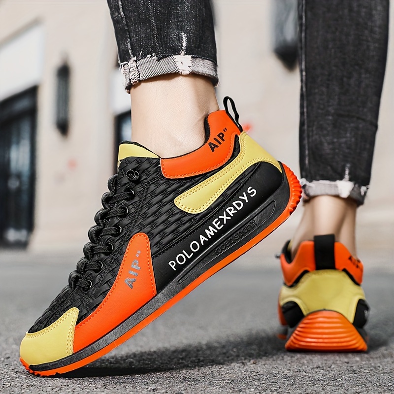 chaussures de sport casual pour hommes 2024 nouvelle tendance de style de rue géométrique, hauteur mi haute, bout rond, lacets, doublure en tissu, semelle en eva, semelle en pvc, upper en pu, pour usage quotidien et en plein air chaussures de sport casual pour hommes 2024 nouvelle tendance de style de rue géométrique, hauteur mi haute, bout rond, lacets, doublure en tissu, semelle en eva, semelle en pvc, upper en pu, pour usage quotidien et en plein air