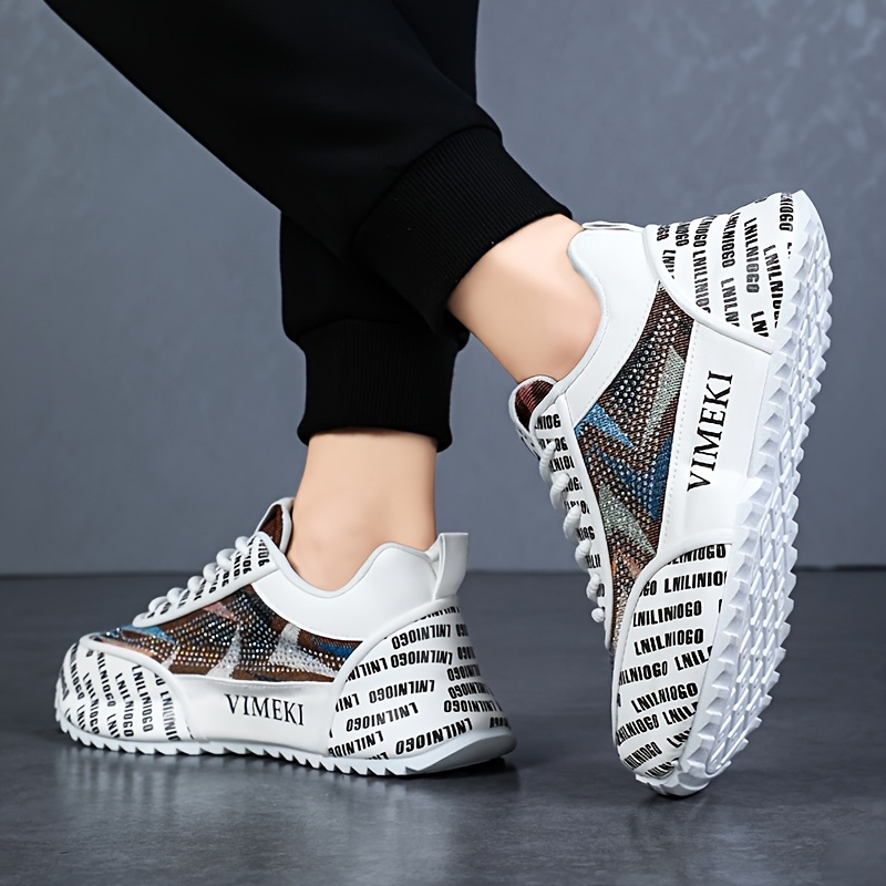 1 paire de baskets à la mode pour hommes chaussures basses décontractées à lacets avec dessus en faux, intérieur en tissu et semelle en caoutchouc 1 paire de baskets à la mode pour hommes chaussures basses décontractées à lacets avec dessus en faux, intérieur en tissu et semelle en caoutchouc
