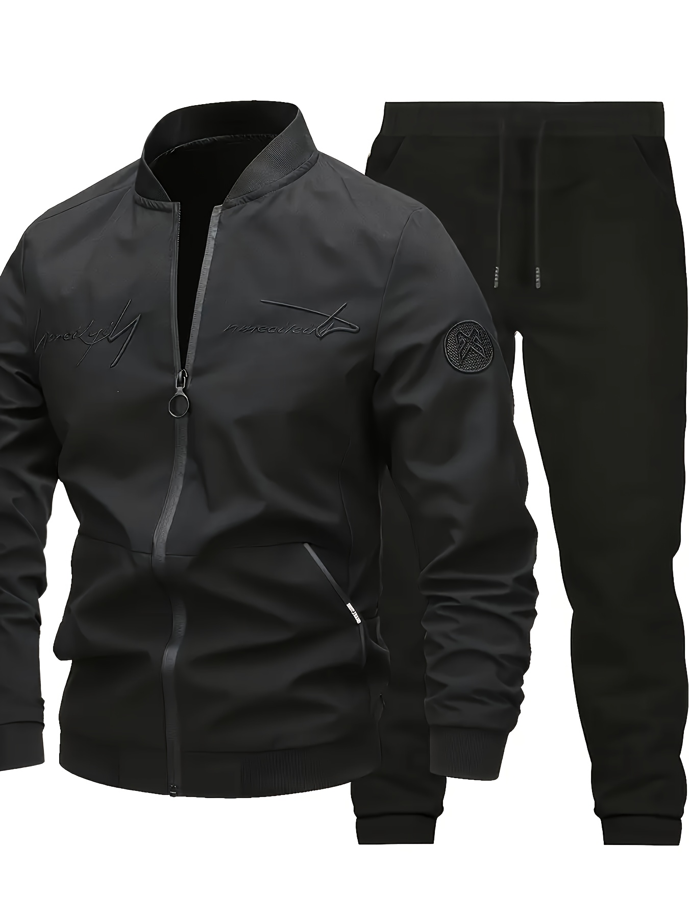 ensemble décontracté pour homme avec veste et pantalon de survêtement, tenue deux pièces ensemble décontracté pour homme avec veste et pantalon de survêtement, tenue deux pièces