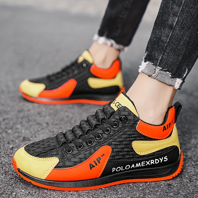 chaussures de sport casual pour hommes 2024 nouvelle tendance de style de rue géométrique, hauteur mi haute, bout rond, lacets, doublure en tissu, semelle en eva, semelle en pvc, upper en pu, pour usage quotidien et en plein air chaussures de sport casual pour hommes 2024 nouvelle tendance de style de rue géométrique, hauteur mi haute, bout rond, lacets, doublure en tissu, semelle en eva, semelle en pvc, upper en pu, pour usage quotidien et en plein air