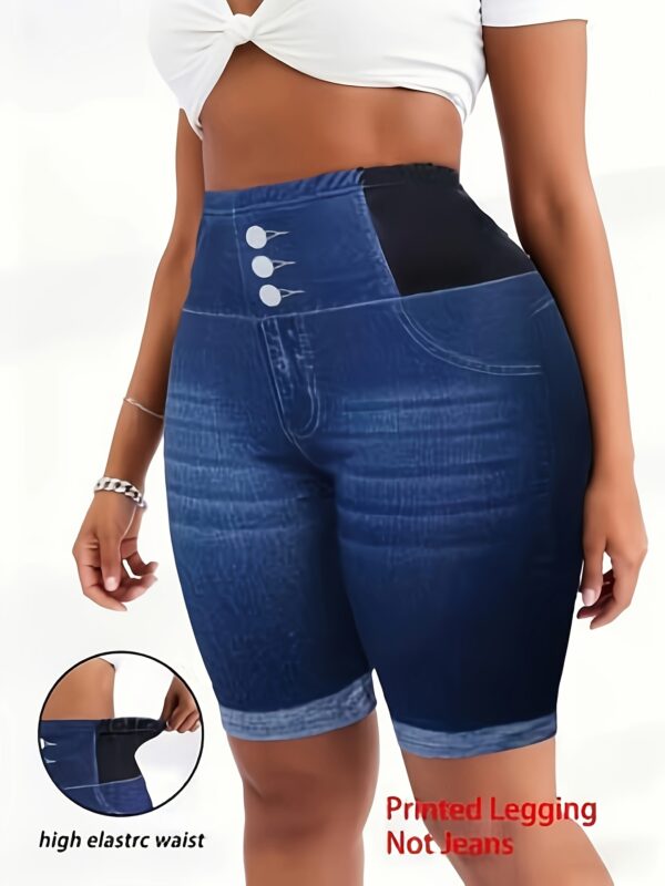 Home grandes tailles, shorts imprimés taille haute pour femmes ; leggings Élastiques ; shorts décontractés d'Été ; vêtements confortables pour femmes