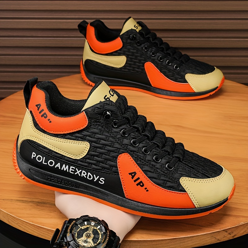 chaussures de sport casual pour hommes 2024 nouvelle tendance de style de rue géométrique, hauteur mi haute, bout rond, lacets, doublure en tissu, semelle en eva, semelle en pvc, upper en pu, pour usage quotidien et en plein air chaussures de sport casual pour hommes 2024 nouvelle tendance de style de rue géométrique, hauteur mi haute, bout rond, lacets, doublure en tissu, semelle en eva, semelle en pvc, upper en pu, pour usage quotidien et en plein air