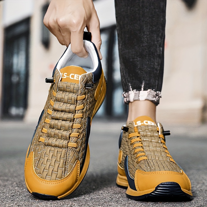 chaussures de sport casual pour hommes 2024 nouvelle tendance de style de rue géométrique, hauteur mi haute, bout rond, lacets, doublure en tissu, semelle en eva, semelle en pvc, upper en pu, pour usage quotidien et en plein air chaussures de sport casual pour hommes 2024 nouvelle tendance de style de rue géométrique, hauteur mi haute, bout rond, lacets, doublure en tissu, semelle en eva, semelle en pvc, upper en pu, pour usage quotidien et en plein air