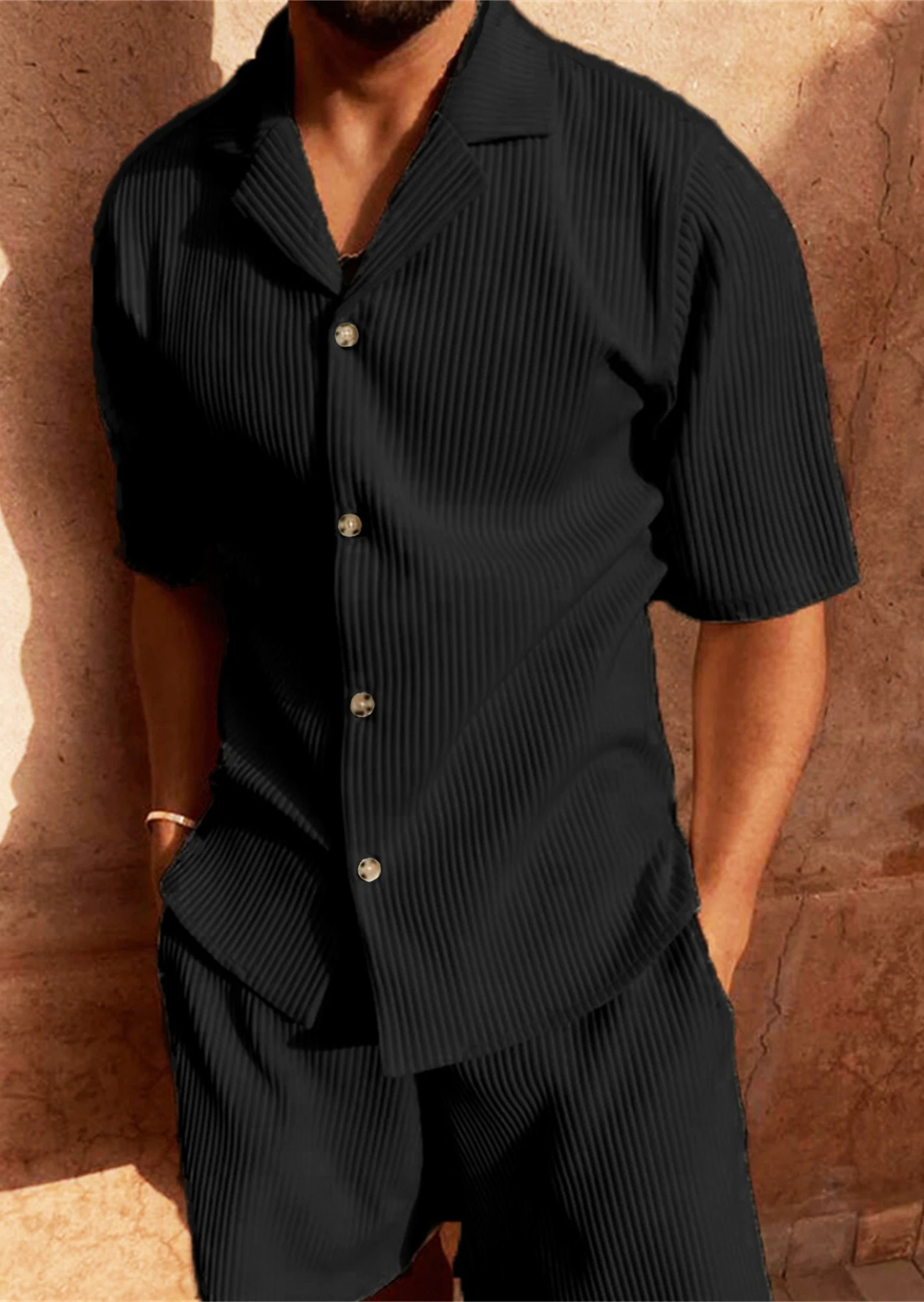 ensemble chemise & short plage homme – velours côtelé ensemble chemise & short plage homme – velours côtelé