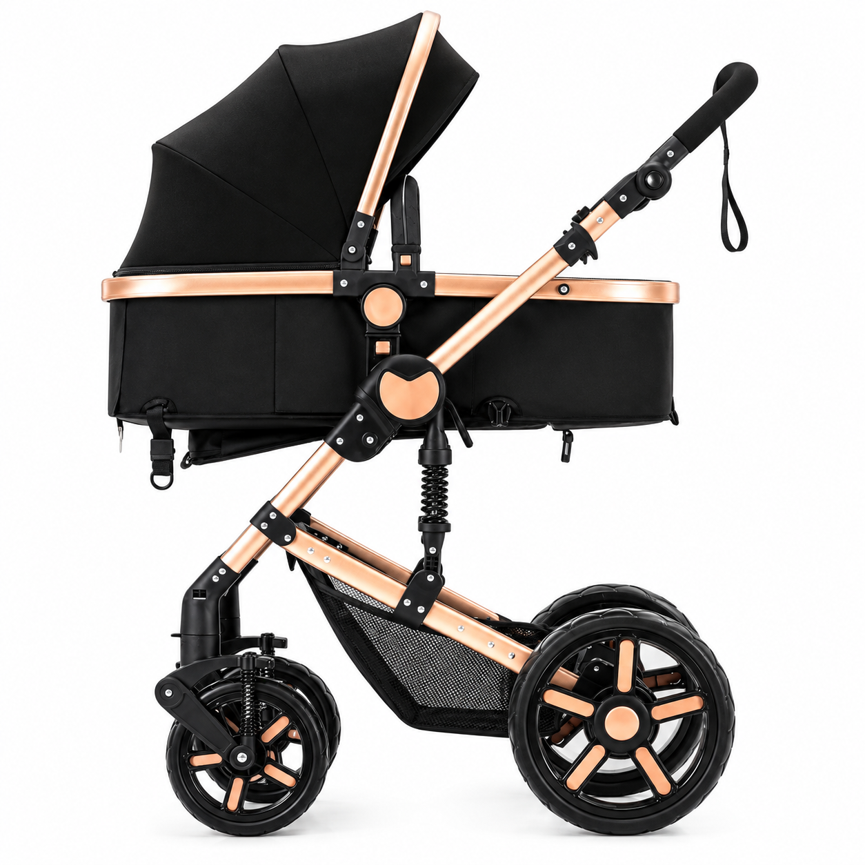 poussette de luxe 3 en 1 noir & doré poussette de luxe 3 en 1 noir & doré