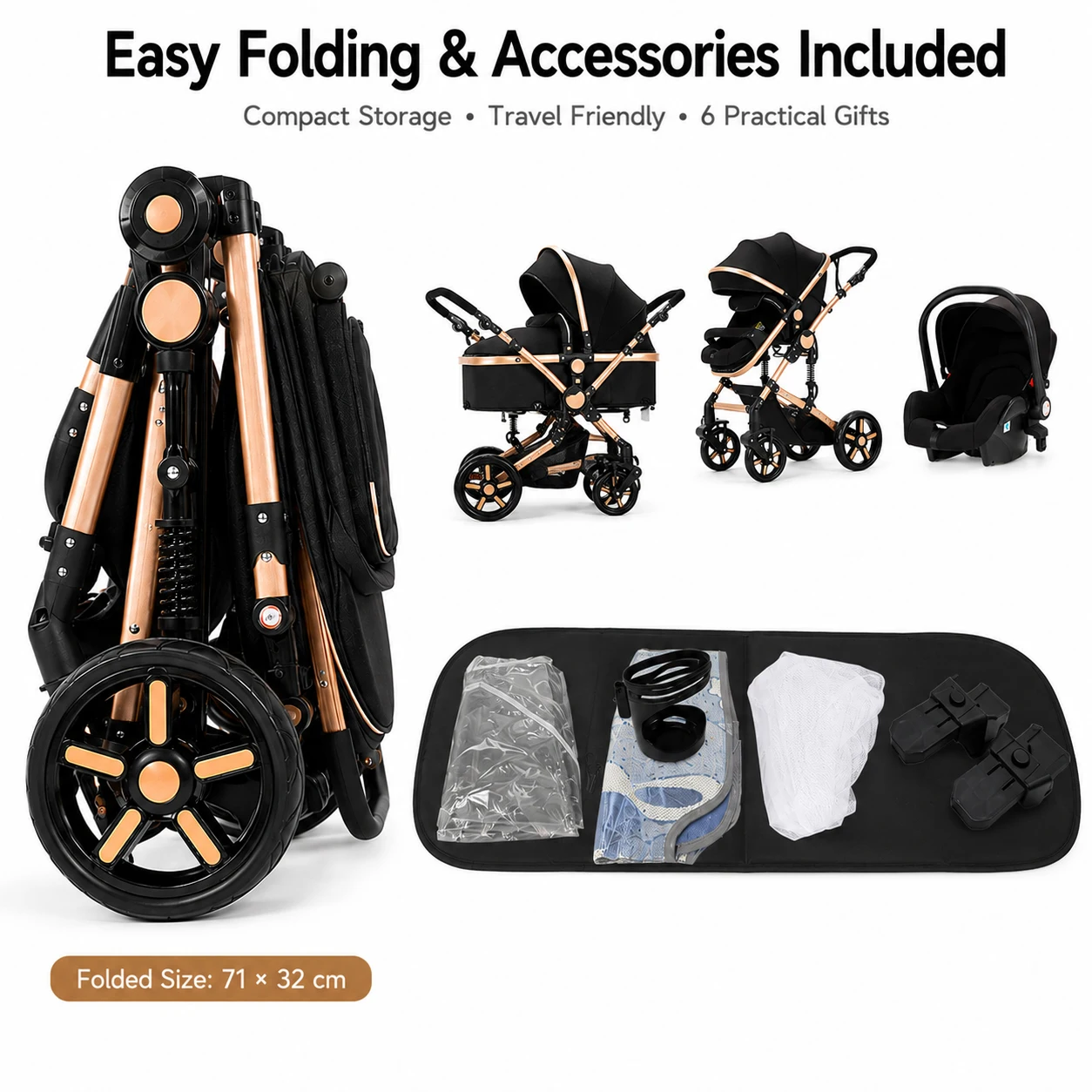 poussette de luxe 3 en 1 pour bébé, système de voyage, landau pour nouveau né avec nacelle, siège auto pour nourrisson, poussette pliable à position haute, siège réversible (vers les parents et vers l'extérieur), dossier réglable, roues eva, absorption des chocs, pour bébés de 0 à 3 ans poussette de luxe 3 en 1 pour bébé, système de voyage, landau pour nouveau né avec nacelle, siège auto pour nourrisson, poussette pliable à position haute, siège réversible (vers les parents et vers l'extérieur), dossier réglable, roues eva, absorption des chocs, pour bébés de 0 à 3 ans
