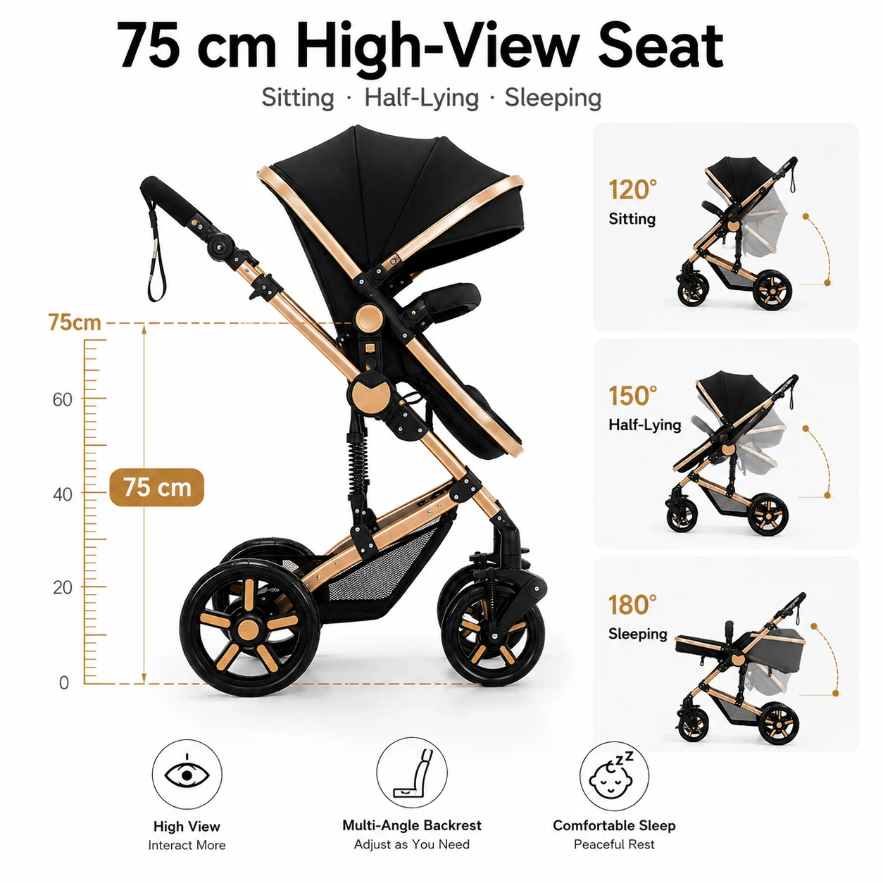 poussette de luxe 3 en 1 pour bébé, système de voyage, landau pour nouveau né avec nacelle, siège auto pour nourrisson, poussette pliable à position haute, siège réversible (vers les parents et vers l'extérieur), dossier réglable, roues eva, absorption des chocs, pour bébés de 0 à 3 ans poussette de luxe 3 en 1 pour bébé, système de voyage, landau pour nouveau né avec nacelle, siège auto pour nourrisson, poussette pliable à position haute, siège réversible (vers les parents et vers l'extérieur), dossier réglable, roues eva, absorption des chocs, pour bébés de 0 à 3 ans