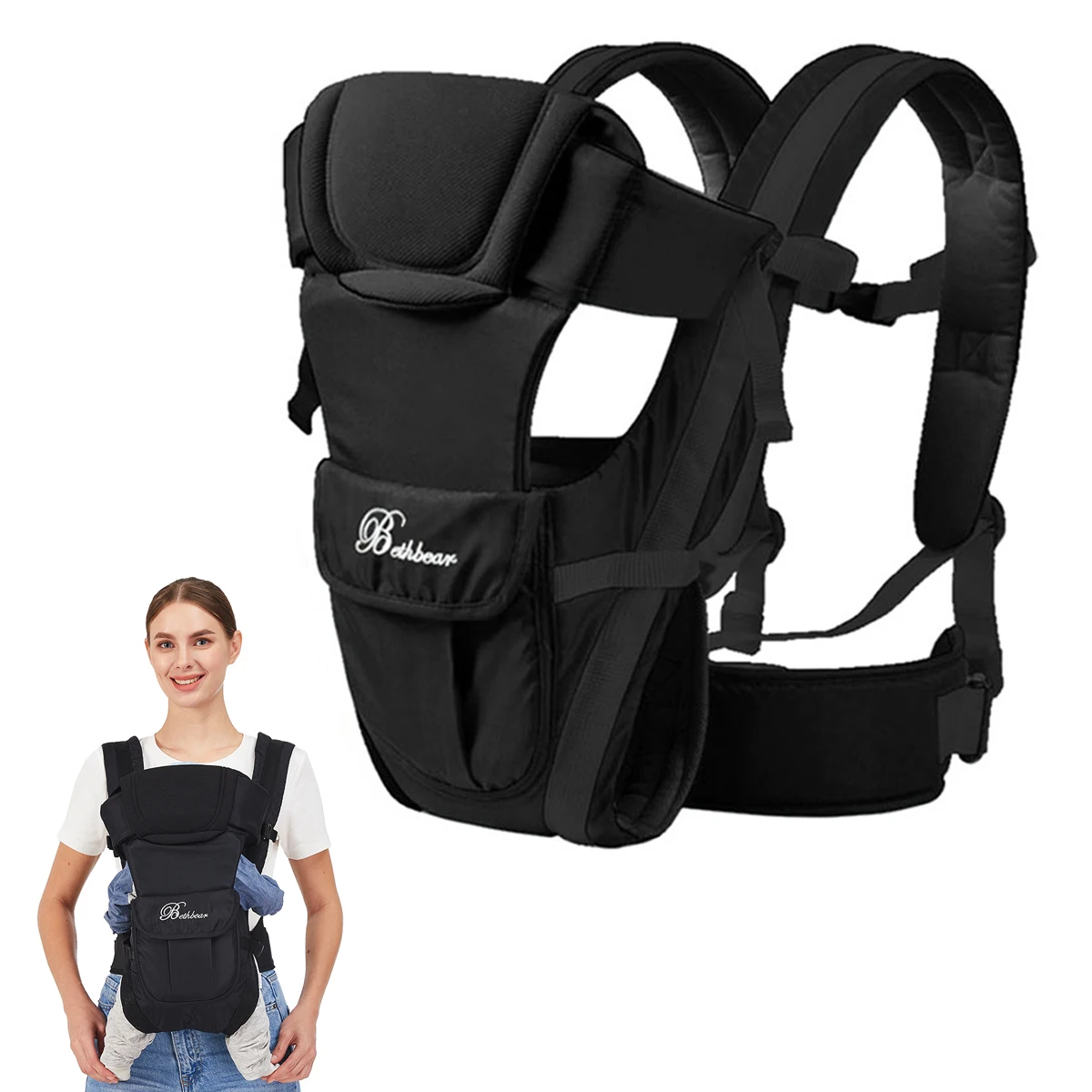 porte bébé, porte sac à dos ergonomique 4 en 1, porte bébé facilement réglable pour nouveau né et tout petit porte bébé, porte sac à dos ergonomique 4 en 1, porte bébé facilement réglable pour nouveau né et tout petit