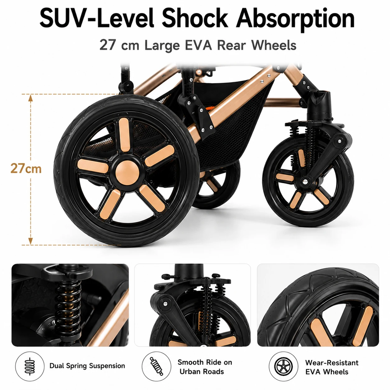poussette de luxe 3 en 1 pour bébé, système de voyage, landau pour nouveau né avec nacelle, siège auto pour nourrisson, poussette pliable à position haute, siège réversible (vers les parents et vers l'extérieur), dossier réglable, roues eva, absorption des chocs, pour bébés de 0 à 3 ans poussette de luxe 3 en 1 pour bébé, système de voyage, landau pour nouveau né avec nacelle, siège auto pour nourrisson, poussette pliable à position haute, siège réversible (vers les parents et vers l'extérieur), dossier réglable, roues eva, absorption des chocs, pour bébés de 0 à 3 ans