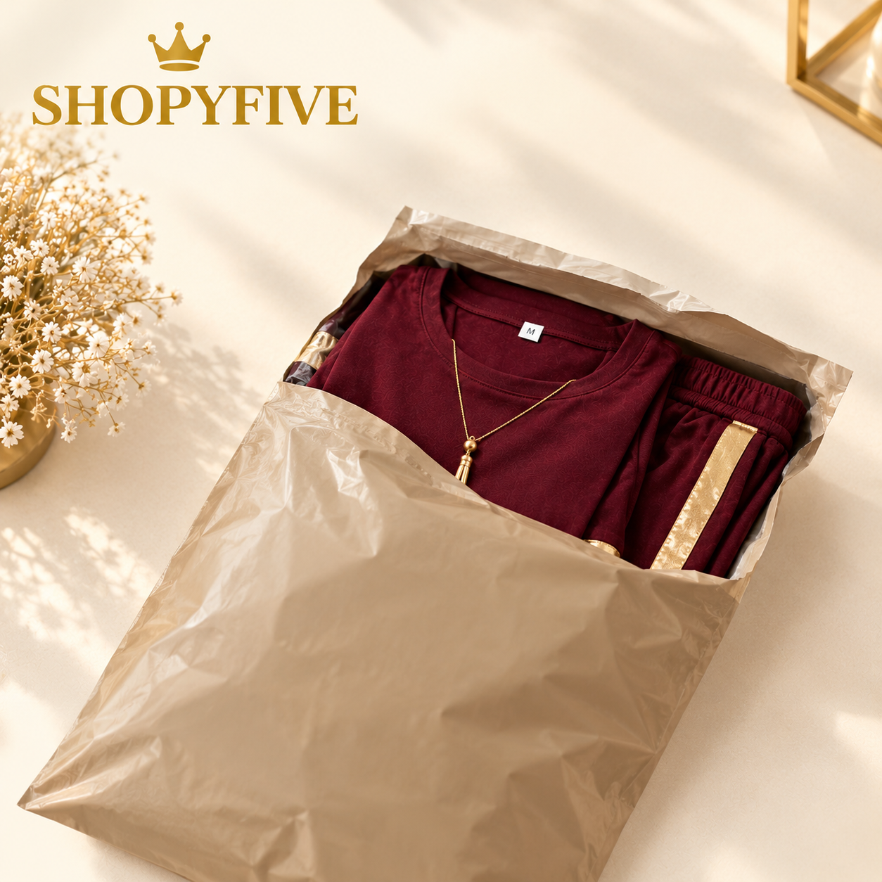 ensemble doré bordures métallisées — t shirt & pantalon large femme ensemble doré bordures métallisées — t shirt & pantalon large femme