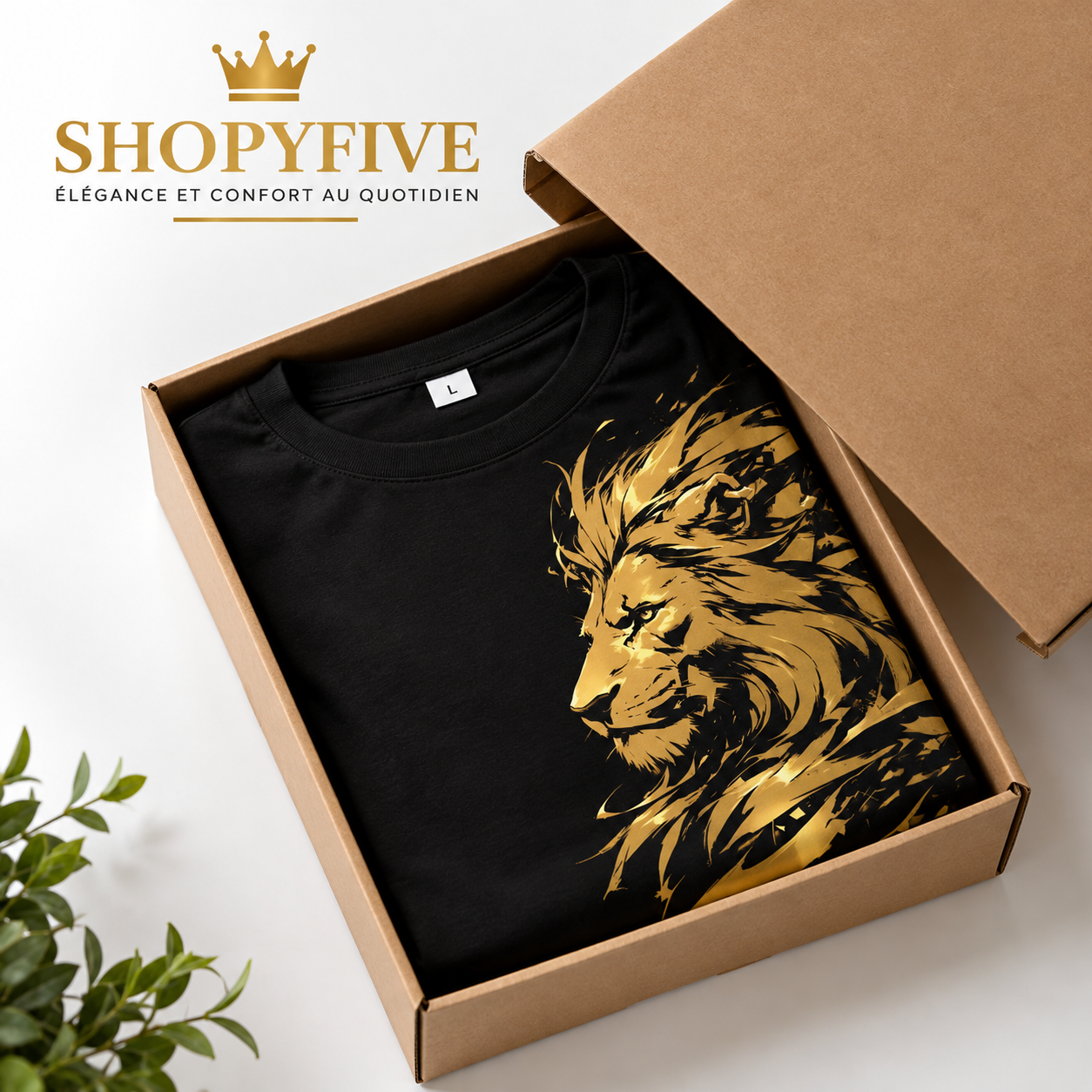 ensemble homme imprimé lion 3d noir & doré ensemble homme imprimé lion 3d noir & doré
