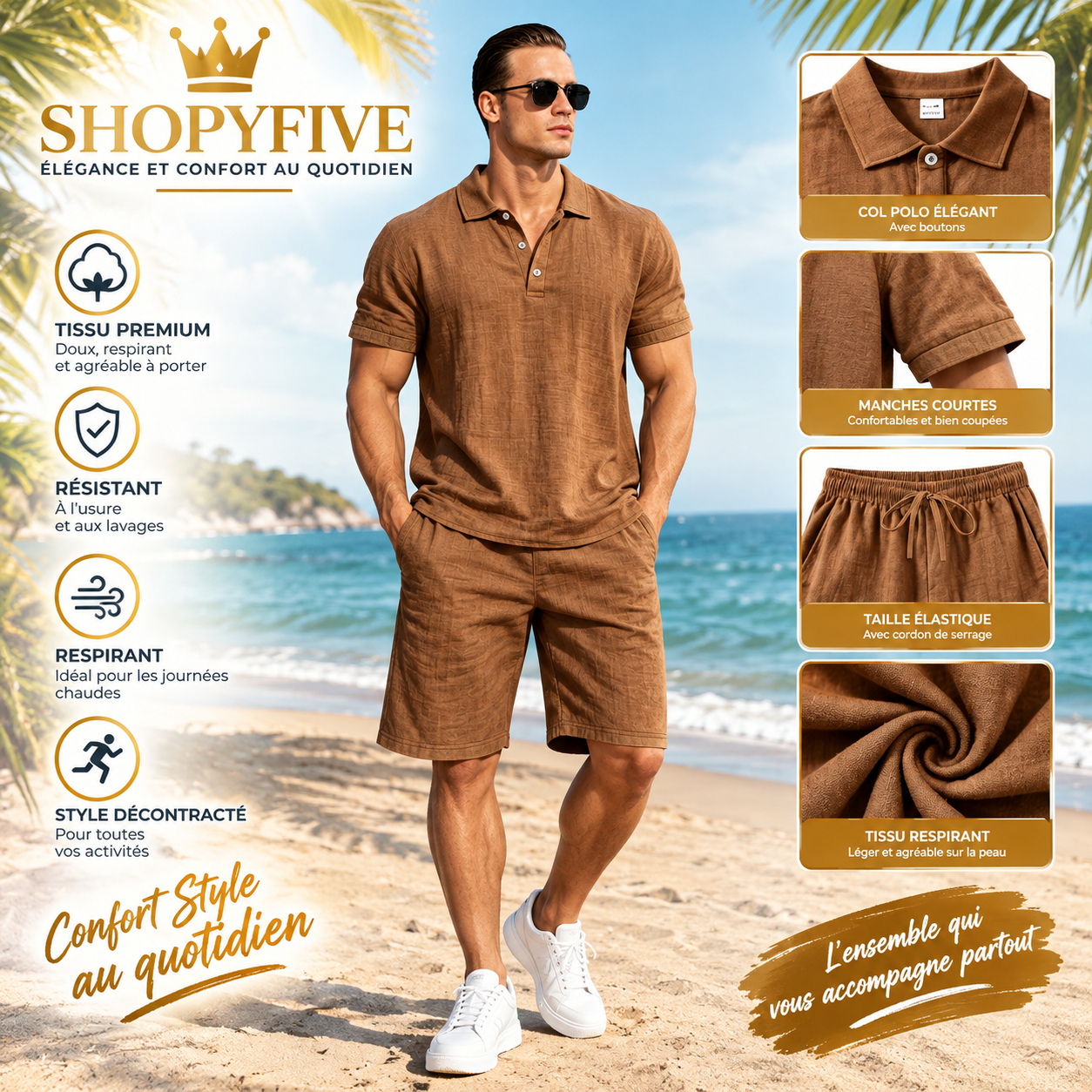 ensemble polo & short en lin homme ensemble polo & short en lin homme