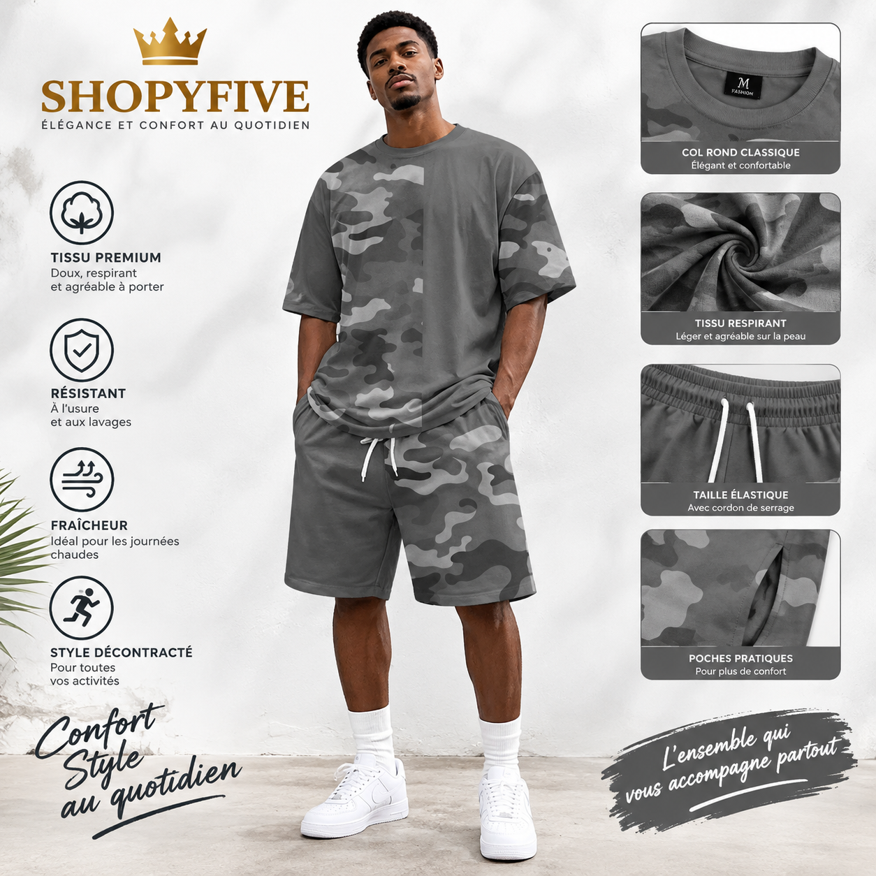 ensemble homme camouflage patchwork gris ensemble homme camouflage patchwork gris