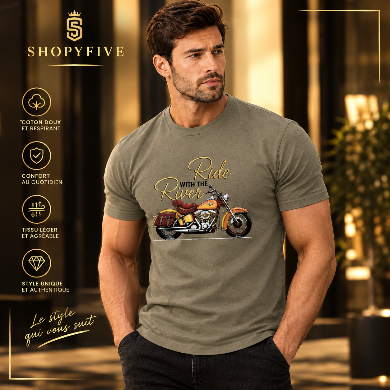 t shirt homme moto vintage 100% coton t shirt homme moto vintage 100% coton