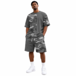 Ensemble Homme Camouflage Patchwork Gris