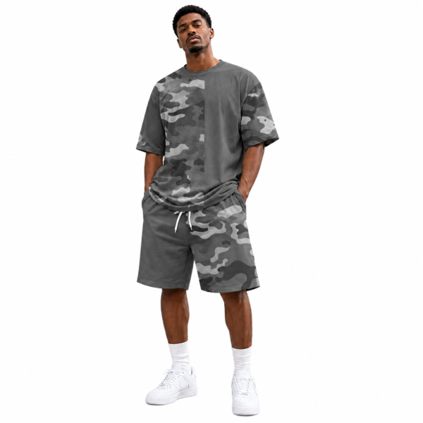 ensemble homme camouflage patchwork gris
