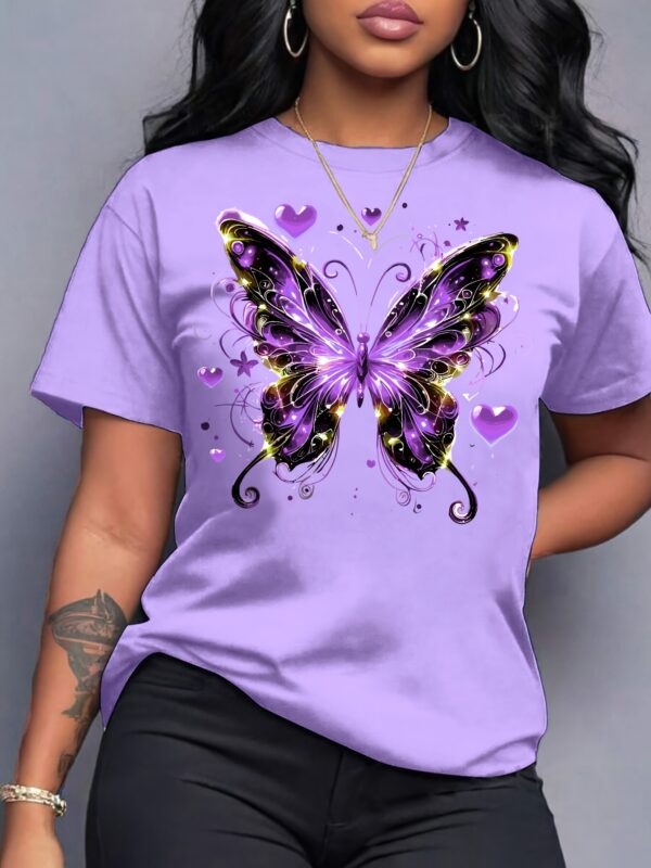 Home t shirt décontracté pour femmes avec un imprimé nœud, des manches courtes et un col rond. fabriqué en tissu léger, parfait pour le printemps et l'été. lavable en machine avec un motif papillon, ce t shirt à finition brillante offre un ajustement confortable pour un usage quotidien.