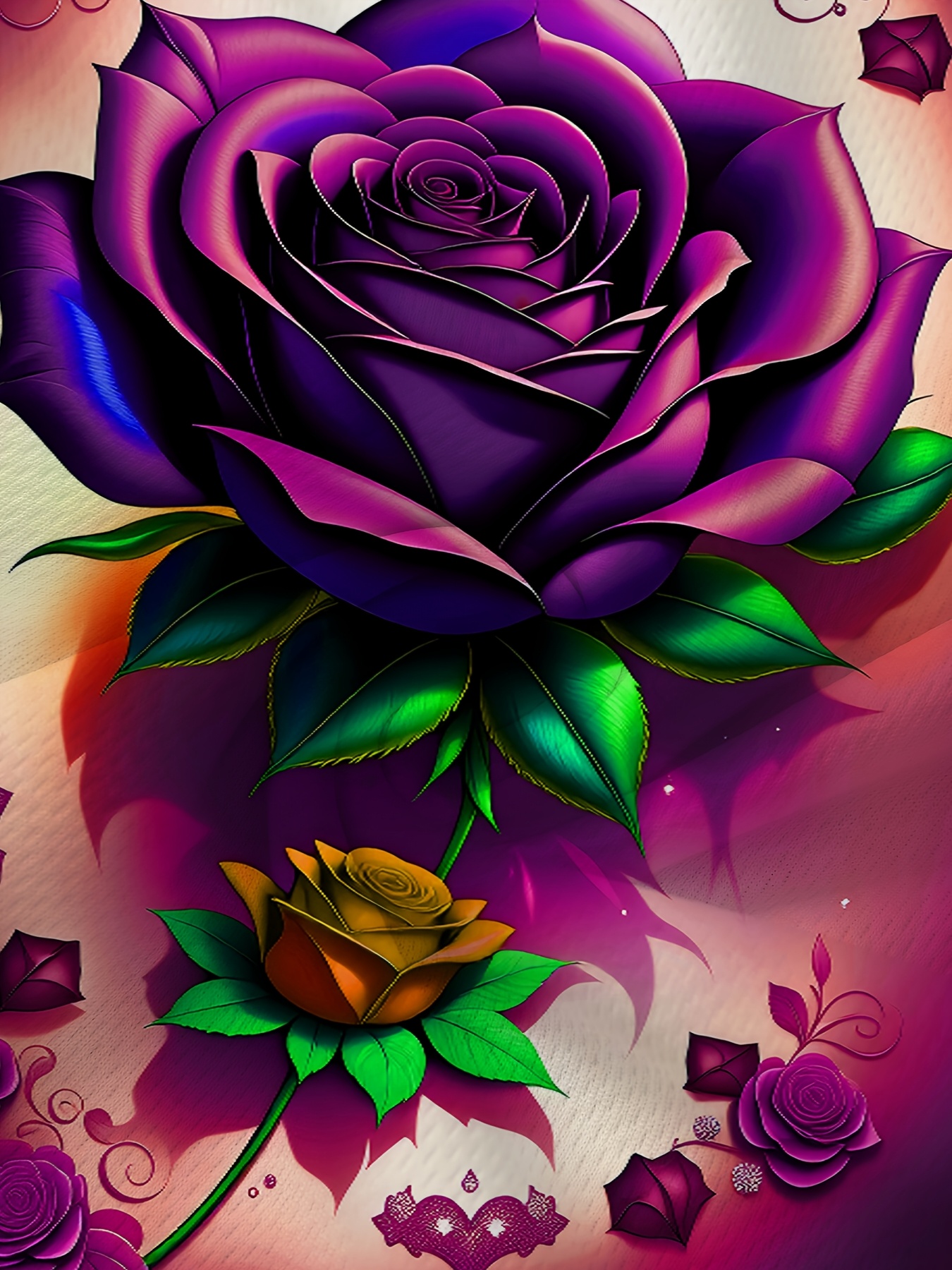 t shirt tendance à motif de roses violet foncé, haut décontracté et élégant à manches courtes pour femmes, t shirt imprimé à motif floral super mignon, haut de style avant gardiste t shirt tendance à motif de roses violet foncé, haut décontracté et élégant à manches courtes pour femmes, t shirt imprimé à motif floral super mignon, haut de style avant gardiste