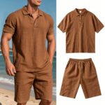 Ensemble Polo & Short en Lin Homme