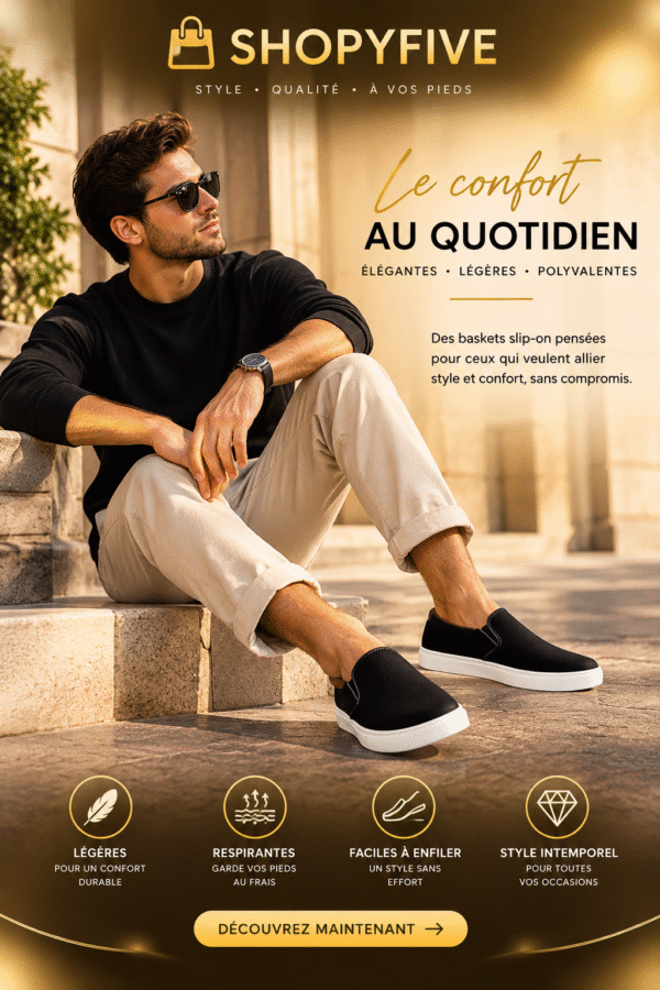 mocassins homme toile slip on
