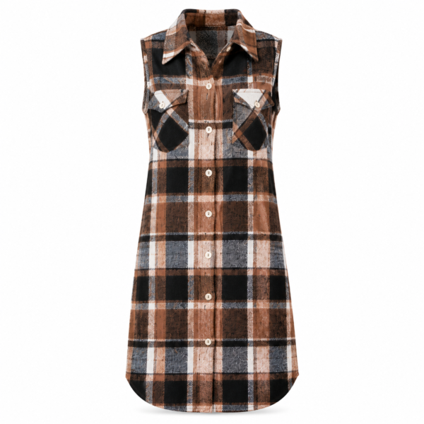 Home veste sans manches femme à carreaux