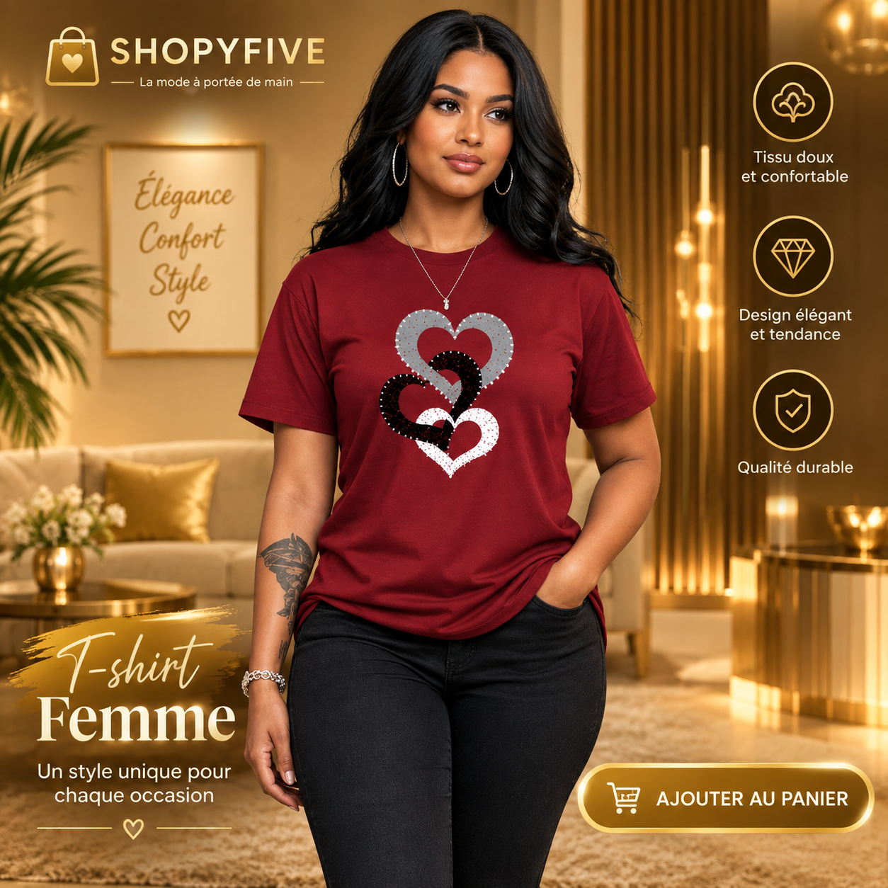 t shirt cœurs femme col rond t shirt cœurs femme col rond