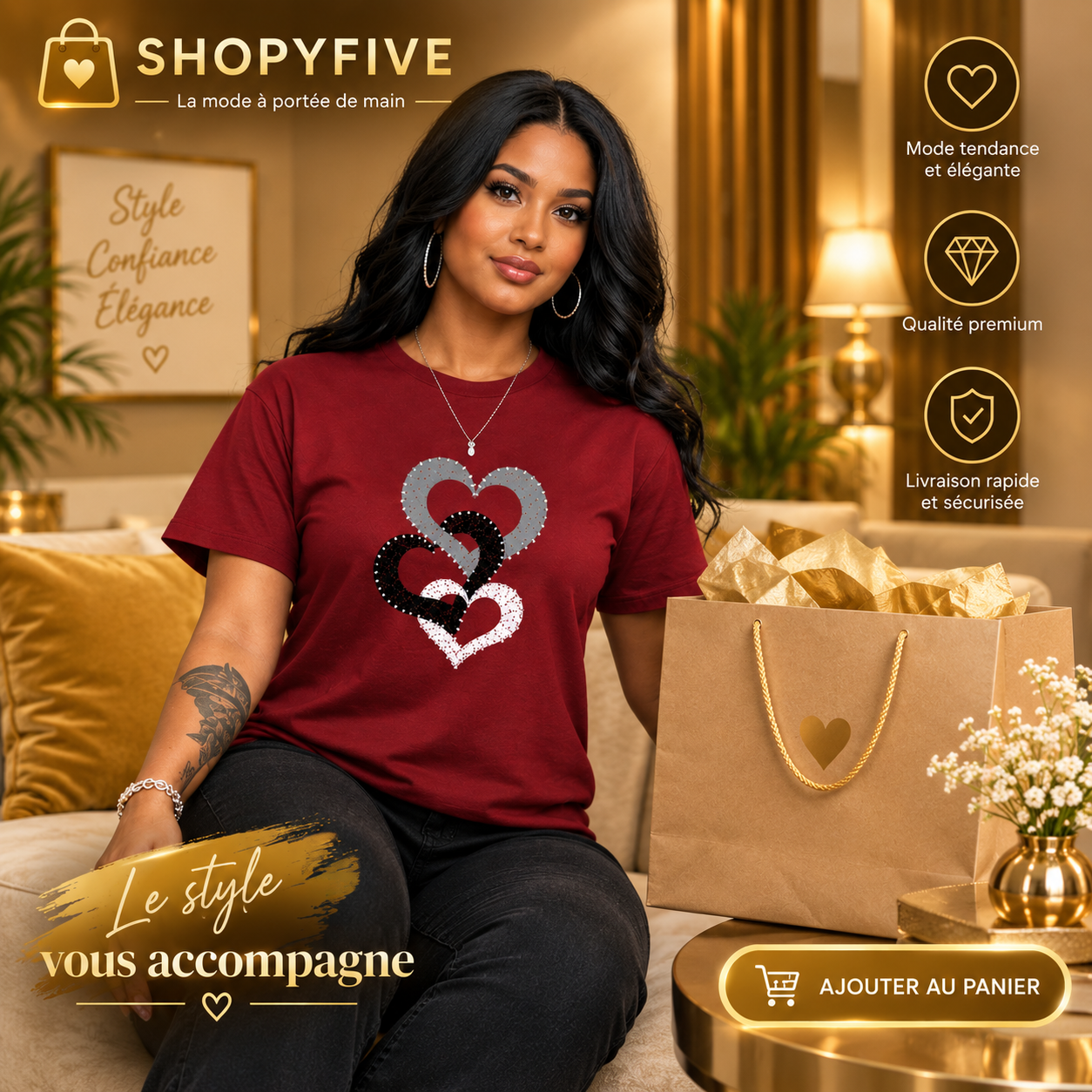 t shirt cœurs femme col rond t shirt cœurs femme col rond