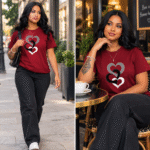 T-shirt Cœurs Femme Col Rond