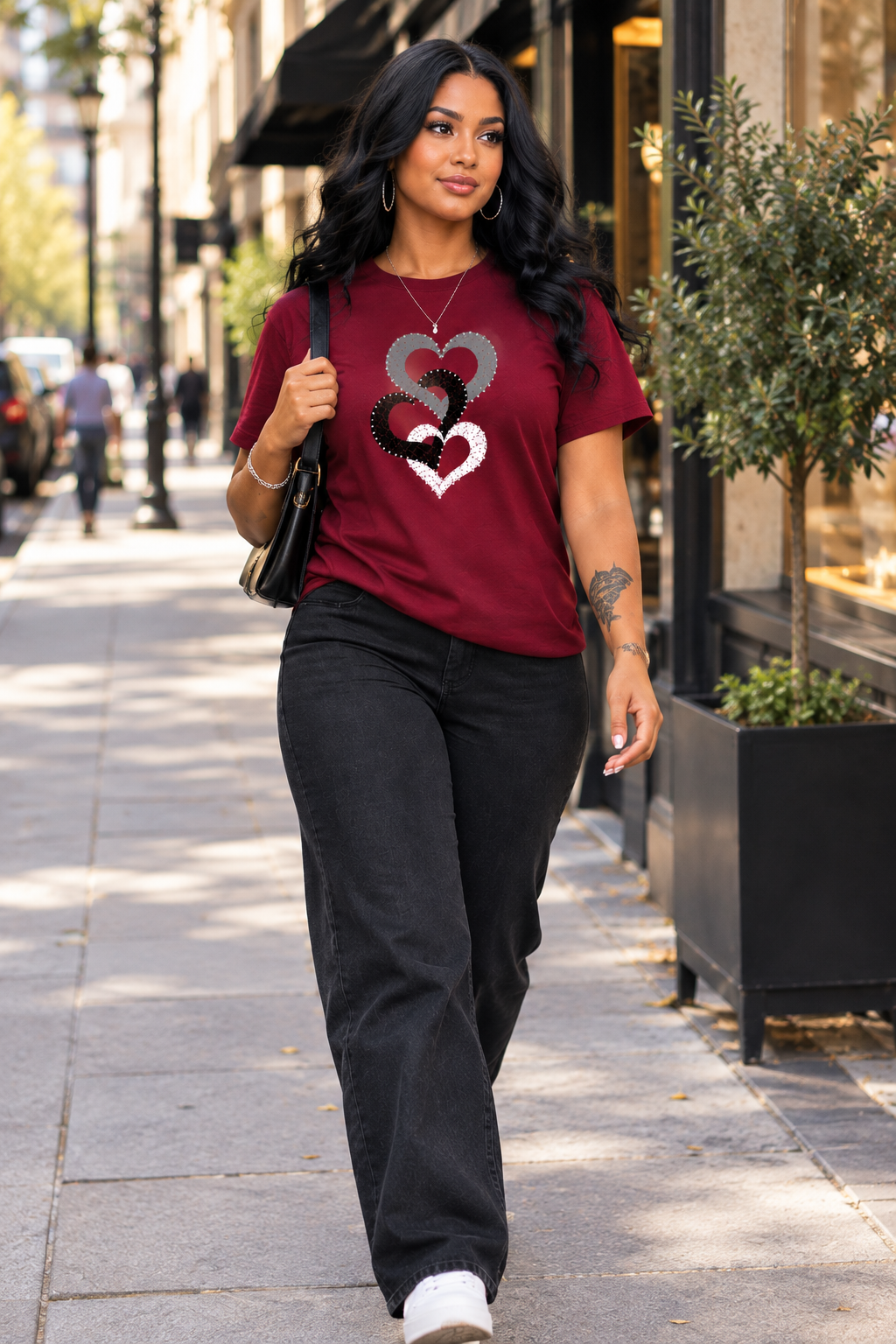 t shirt cœurs femme col rond t shirt cœurs femme col rond