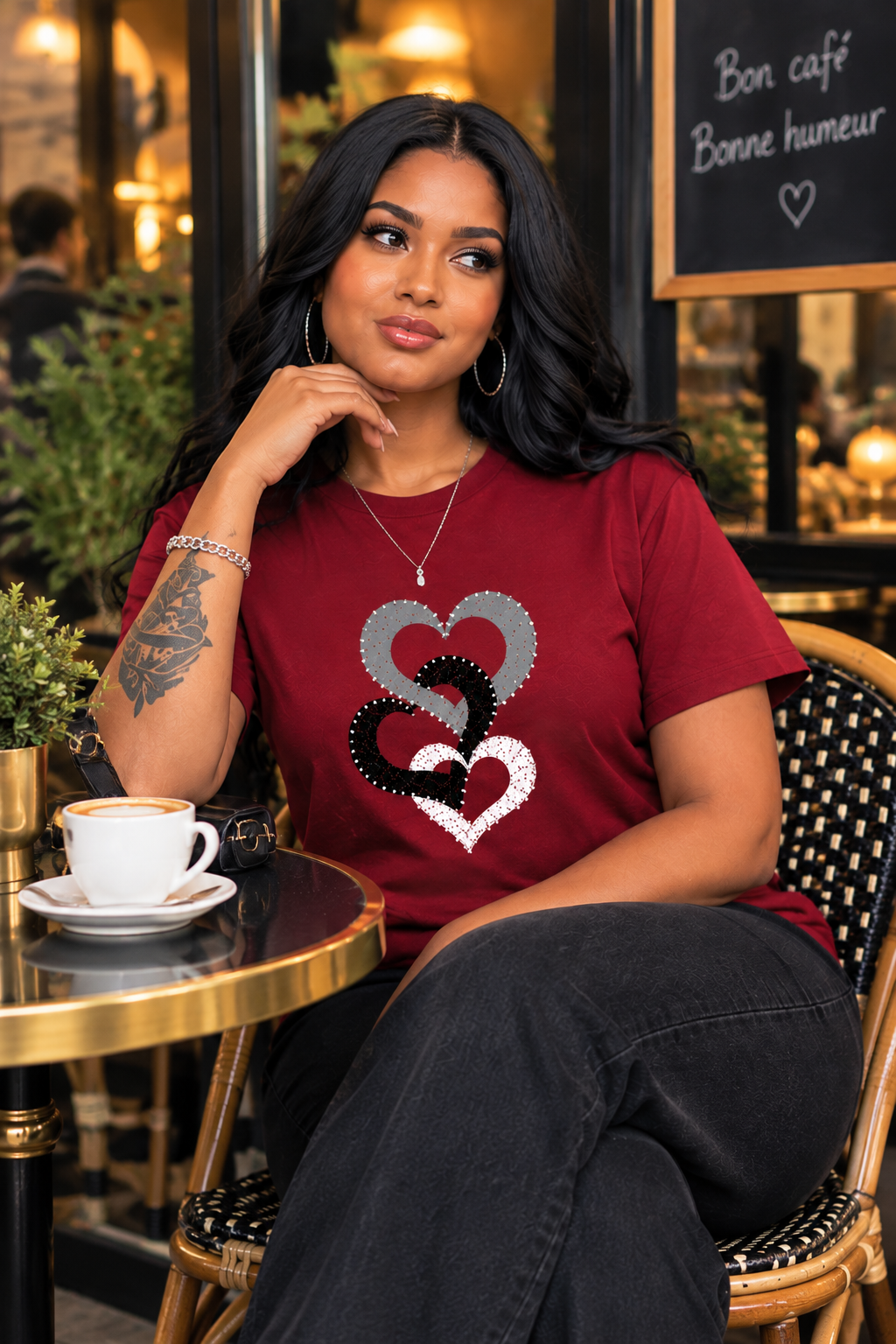 t shirt cœurs femme col rond t shirt cœurs femme col rond