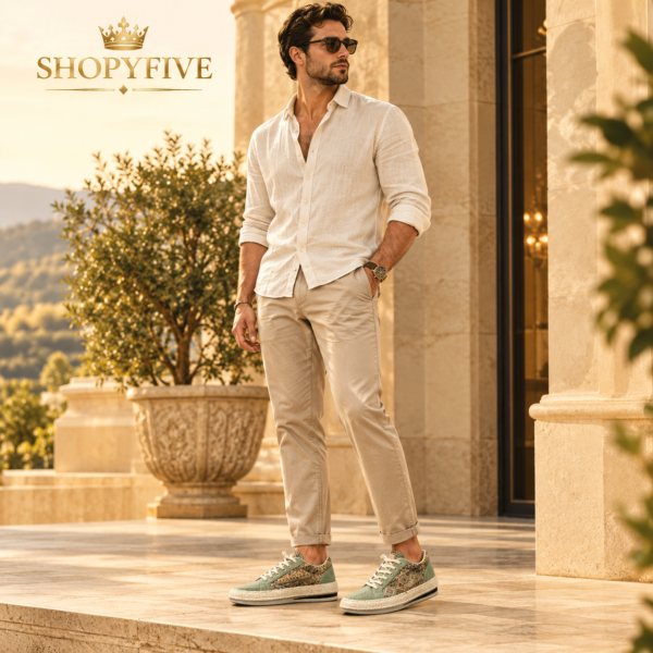 baskets en toile motif aztèque homme