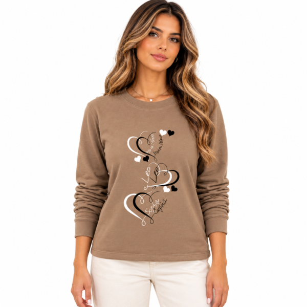 sweat motif cœur femme