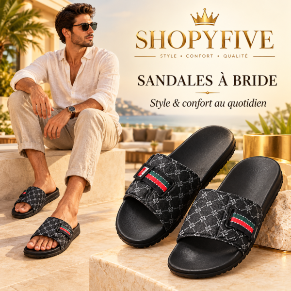 sandales de luxe à enfiler homme