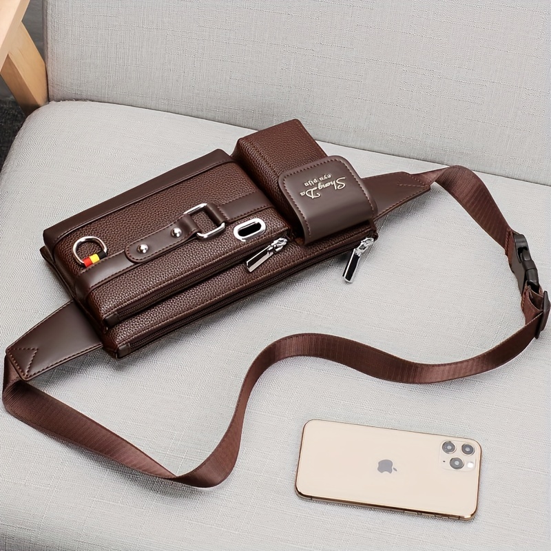 sac banane décontracté tendance pour l'extérieur, sac de poitrine multifonctionnel pour homme, idéal pour la course et les chantiers, sac bandoulière durable à une Épaule sac banane décontracté tendance pour l'extérieur, sac de poitrine multifonctionnel pour homme, idéal pour la course et les chantiers, sac bandoulière durable à une Épaule