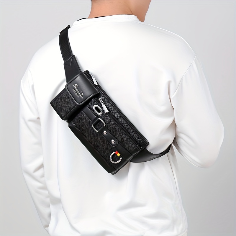 sac banane décontracté tendance pour l'extérieur, sac de poitrine multifonctionnel pour homme, idéal pour la course et les chantiers, sac bandoulière durable à une Épaule sac banane décontracté tendance pour l'extérieur, sac de poitrine multifonctionnel pour homme, idéal pour la course et les chantiers, sac bandoulière durable à une Épaule