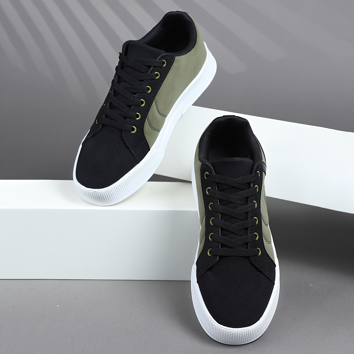 chaussures de sport décontractées pour hommes, baskets basses à lacets, chaussures confortables avec un patchwork multicolore pour un style urbain chaussures de sport décontractées pour hommes, baskets basses à lacets, chaussures confortables avec un patchwork multicolore pour un style urbain
