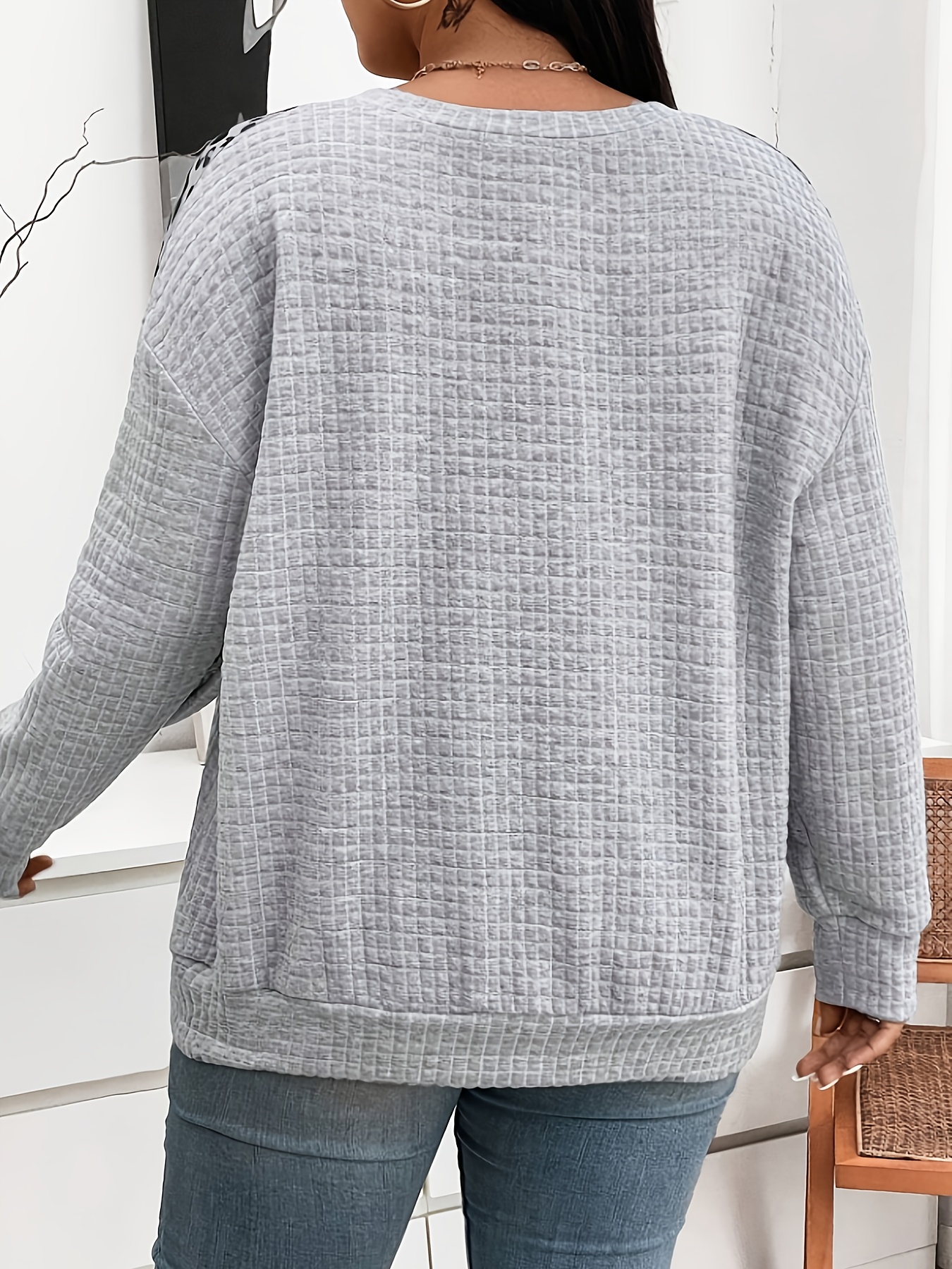 sweat à demi zippeur imprimé léopard pour femmes grande taille, style européen et américain sweat à demi zippeur imprimé léopard pour femmes grande taille, style européen et américain