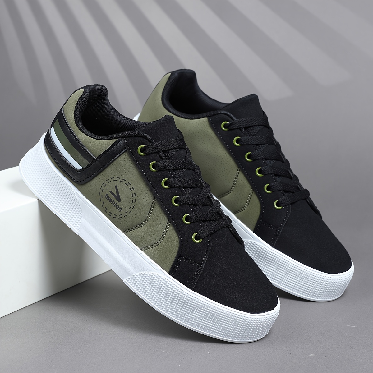 chaussures de sport décontractées pour hommes, baskets basses à lacets, chaussures confortables avec un patchwork multicolore pour un style urbain chaussures de sport décontractées pour hommes, baskets basses à lacets, chaussures confortables avec un patchwork multicolore pour un style urbain