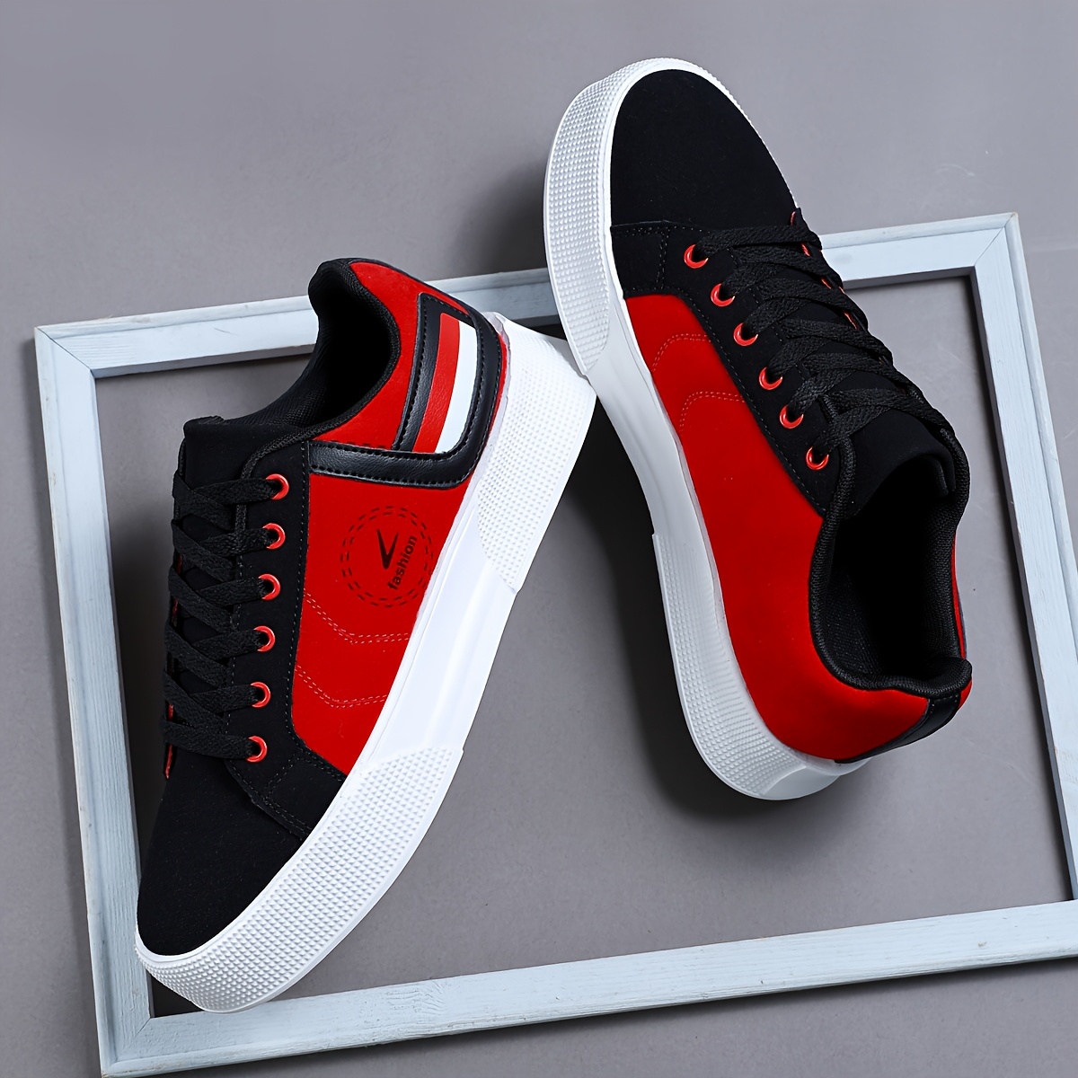 chaussures de sport décontractées pour hommes, baskets basses à lacets, chaussures confortables avec un patchwork multicolore pour un style urbain chaussures de sport décontractées pour hommes, baskets basses à lacets, chaussures confortables avec un patchwork multicolore pour un style urbain