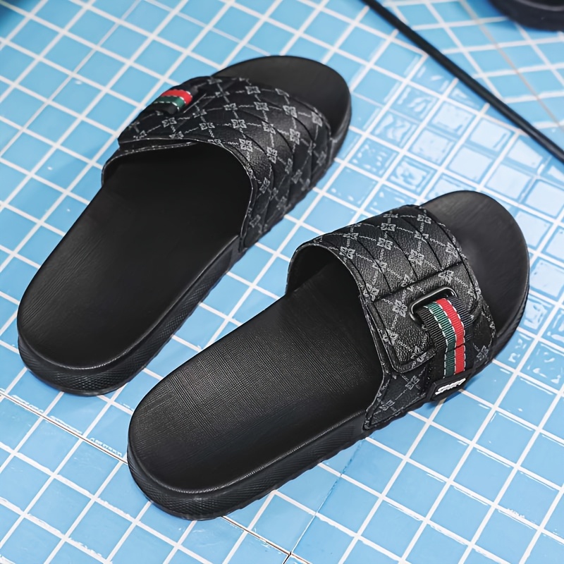 sandales unisexes de luxe à enfiler semelle Épaissie en eva et tissu pu doux à rayures, chaussures universelles intérieures et extérieures pour toutes les saisons, chaussures de fête décontractées et confortables (noir/blanc) style neutre, chaussures pour femmes sandales unisexes de luxe à enfiler semelle Épaissie en eva et tissu pu doux à rayures, chaussures universelles intérieures et extérieures pour toutes les saisons, chaussures de fête décontractées et confortables (noir/blanc) style neutre, chaussures pour femmes